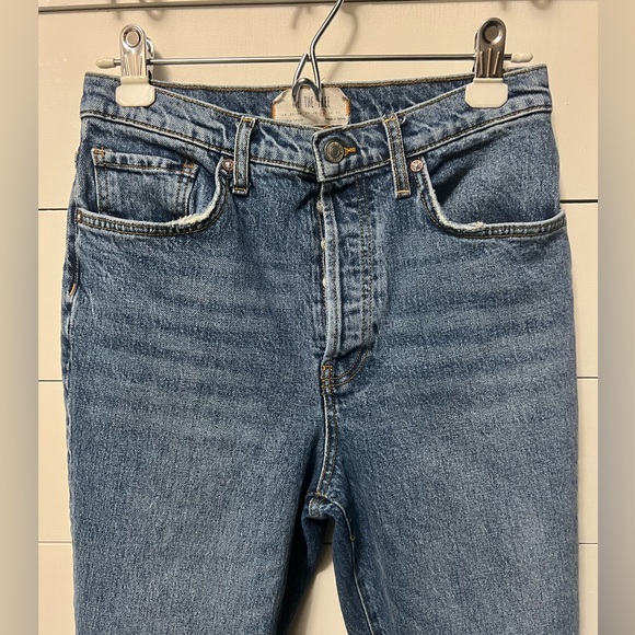 Free People Stella High Waisted Raw Hem Skinny Denim Jeans Size 29 Button Fly - Picture 5 of 8